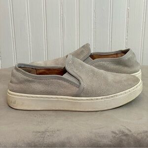 Sofft Womens Somers Slip On Shoes Gray Suede shimmer Size 6